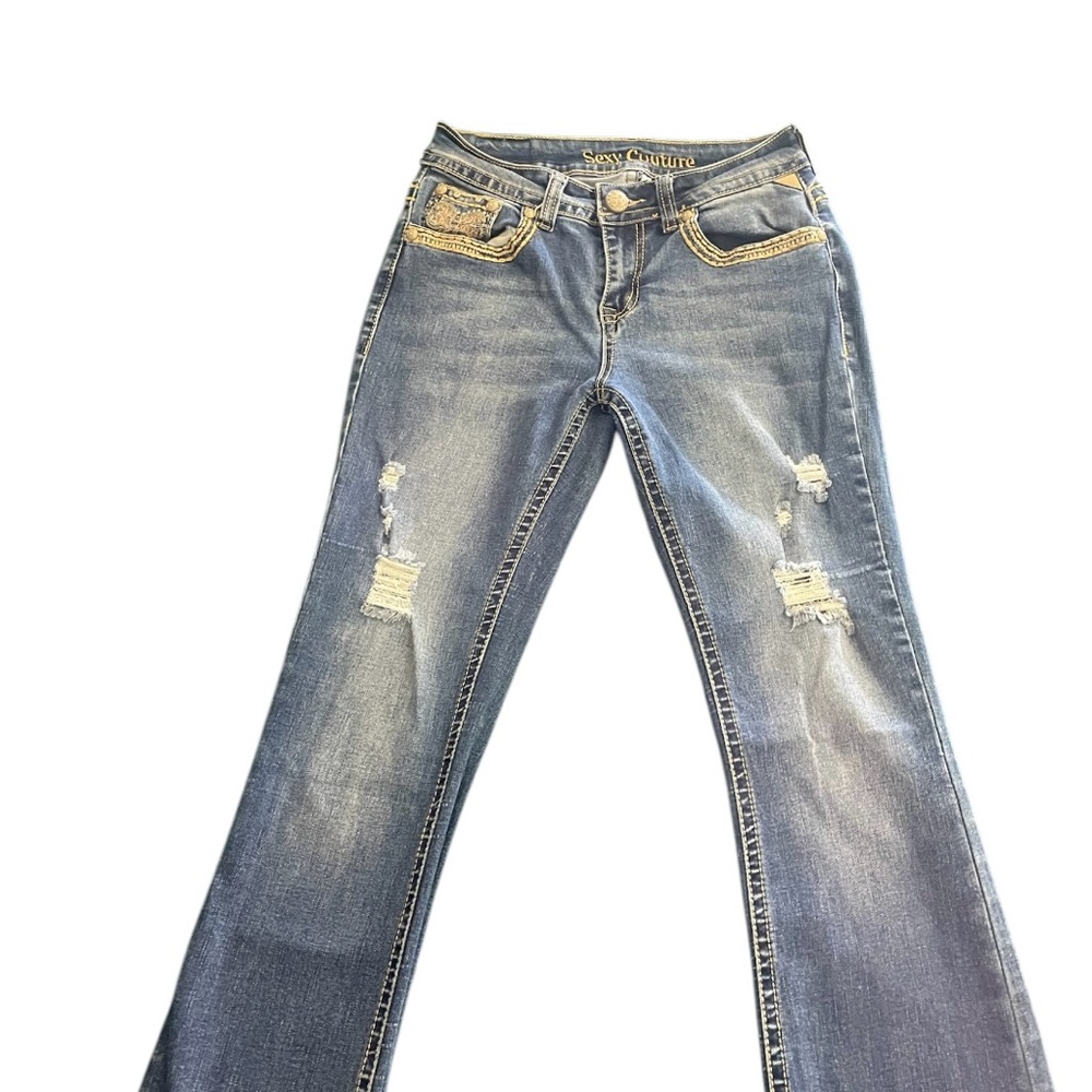 Juicy Couture Women's Blue Distressed Jeans